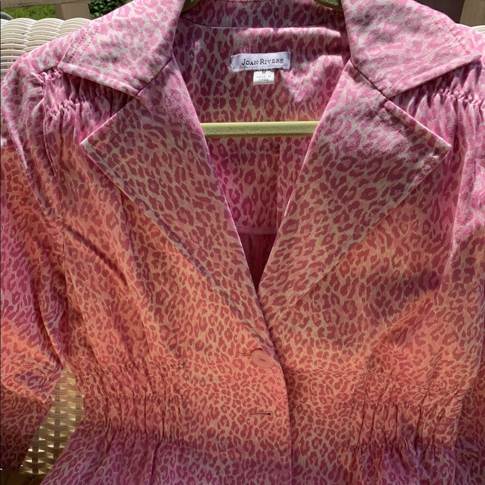 Joan Rivers 3/4 sleeve animal print jacket